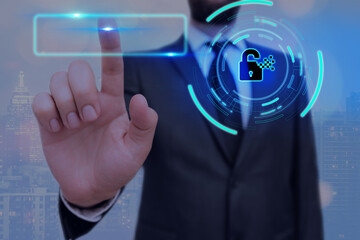 Wall Mural - graphics padlock for web data information security application system