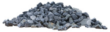 Pile Rocks Isolated On White Background. Clipping Path