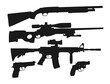 © Khusnul - Silhouettes of firearms of several types