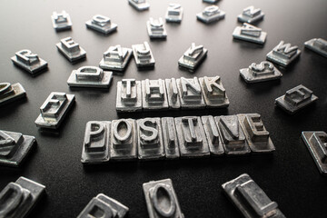 Think positive steel letters