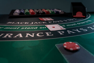 Wall Mural - Casino Black Jack table