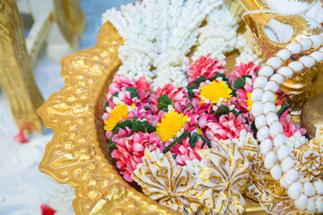 Traditional Thai Wedding ceremony decoration and artifacts object.