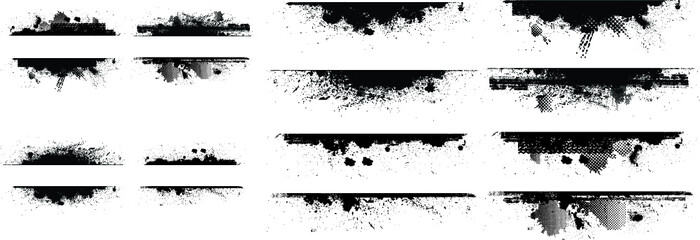 grunge borders set. vector