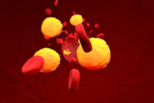 Three Dimensional Render Of Cholesterol In Blood Stream