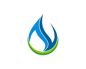 Sticker - Blue fire with green circle swoosh