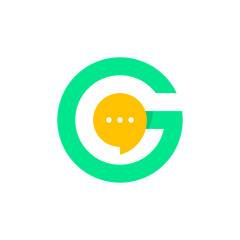 Wall Mural - letter G chat communication logo icon