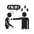 © Backwoodsdesign - Insult black glyph icon. Verbal bullying. Harassment, social abuse and violence. Sign for web page, mobile app, button, logo.