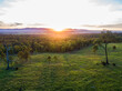 © Clare Farrelly/Austockphoto - Gum tree in green paddock as sunset light shines over landscape and hills