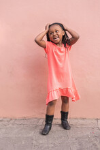 Black Adorable Girl In Pink