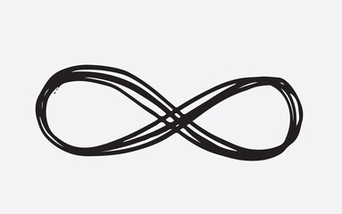 Infinity sign hand drawn illustration	