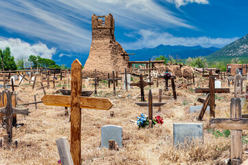 Wall Mural - the old church of san geronimo taos pueblo
