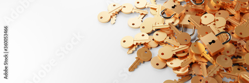 Cuadros en Lienzo Padlock with infinite keys, metaphor of problems, solutions and risk management