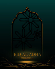 Wall Mural - Illustration abstraction of Eid-Al-Adha mubarak celebration banner concept isolated  