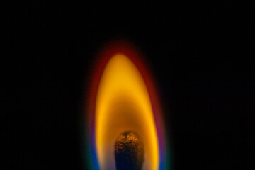 burning match isolated on black