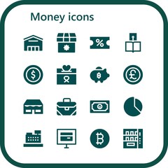 Poster - Modern Simple Set of money Vector filled Icons