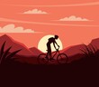 Mountain bike silhouette flat design