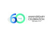 © @literallysleepy - 60 year anniversary celebration Blue and Tosca Colors Design logotype. anniversary logo isolated on White background - vector
