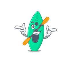 Sticker - Caricature design concept of canoe with funny wink eye