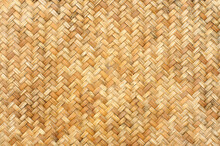 Woven Bamboo Wooden Texture And Pattern For Background. Handcraft Rattan Weave Wallpaper