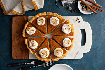 Sweet potato pie with marshmallow fluff topping