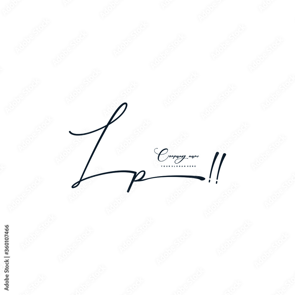 Lp Signature Styles LP initials signature logo. Handwriting logo vector templates. Hand ...