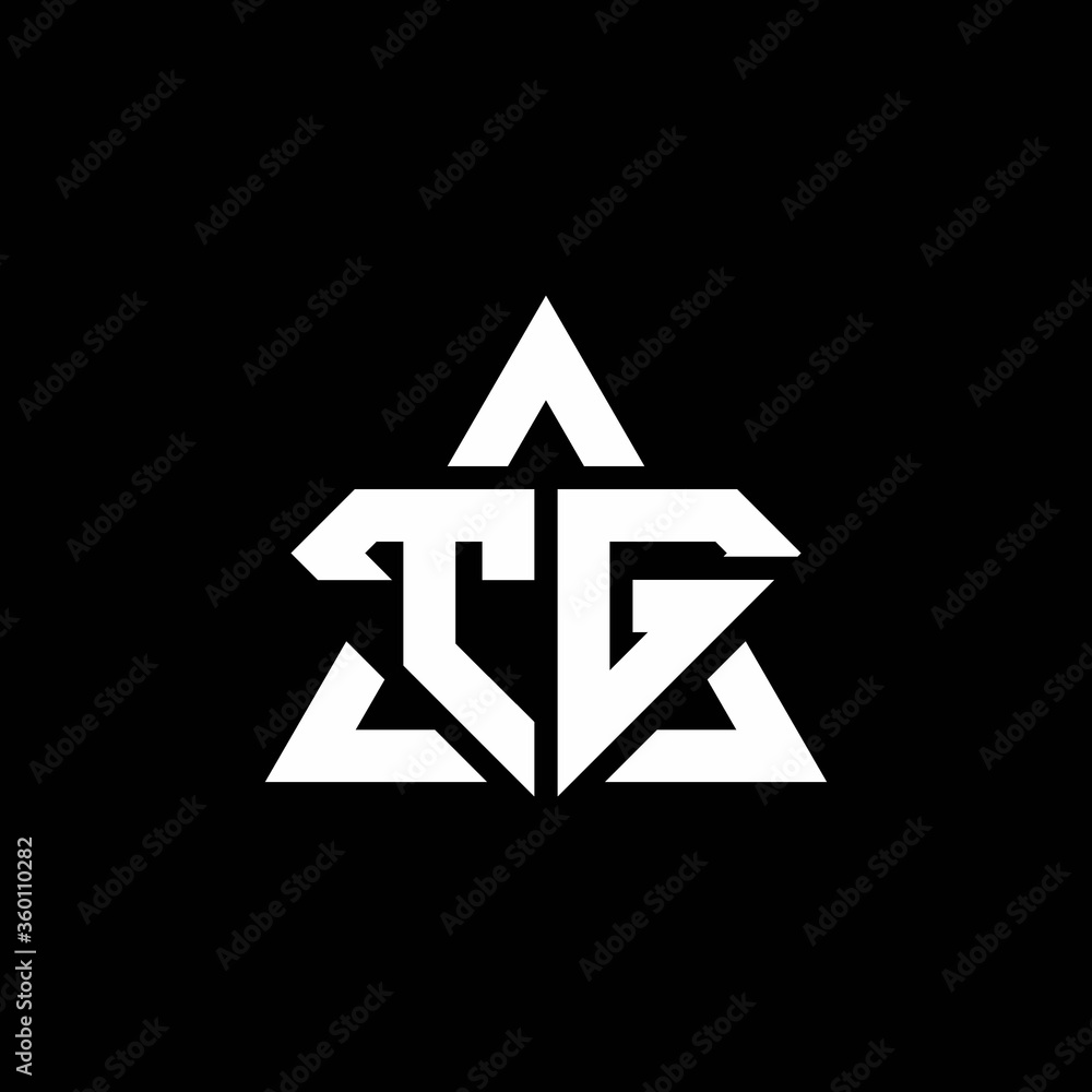 TG monogram logo with diamond shape and triangle outline Stock Vector ...