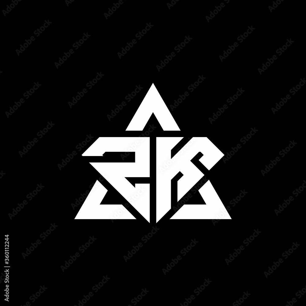 ZK monogram logo with diamond shape and triangle outline Stock Vector ...