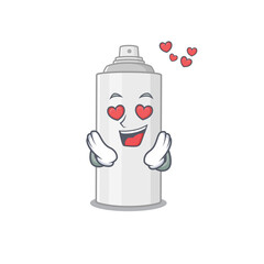 Sticker - A passionate hair spray cartoon mascot concept has a falling in love eyes