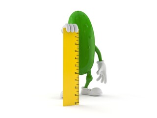 Poster - Cucumber character holding ruler