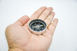 © PK - The compass on my hand is in a white background.