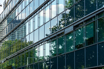 Corporte building Vienna.  The Vienna International Center is a Complex with tall skyscrapers and high rise (corporate and residential) buildings next to the Danube River. 