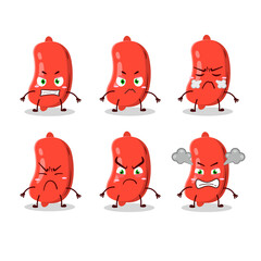 Sticker - Sausage cartoon character with various angry expressions