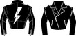 Illustration of rocker leather jacket. Design element for logo, label, sign. badge. Vector illustration