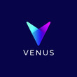 © lettett - Unique modern geometric creative elegant letter V logo template. Vector icon.