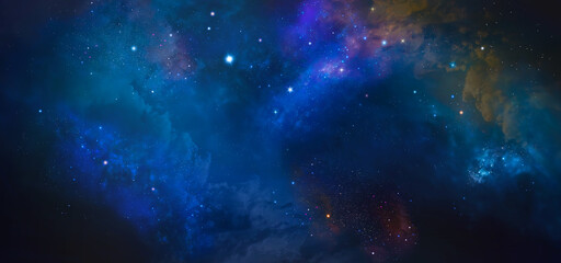 Wall Mural - landscape with milky way galaxy. amazing night sky with strars.