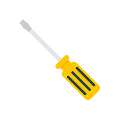 Flat screwdriver, screwdriver icon, vector illustration isolated on white background