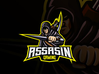 Wall Mural - Assassin mascot sport logo design