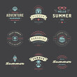 © provectors - Summer holidays labels and badges retro typography design set.