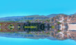 Sunken town of Hasankeyf under dam waters - Panorama of the city of Hasankeyf in eastern Turkey - Tigris river
