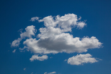 White clouds on the blue sky