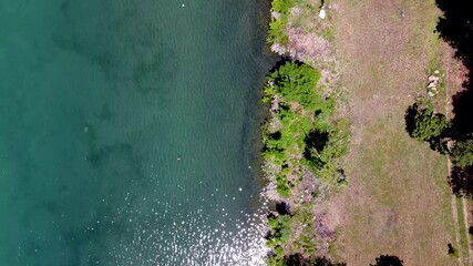 Wall Mural - Aerial view of the coast of Lake Bracciano. Trevignano.