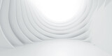 Fototapeta Do przedpokoju - Abstract Architecture Background. 3d Illustration of White Circular Building. Modern Geometric Wallpaper. Futuristic Technology Design