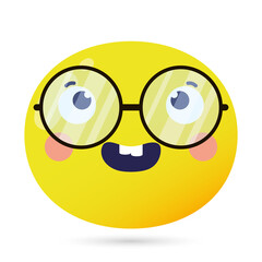 Sticker - emoji face nerd funny character