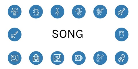 Wall Mural - Set of song icons