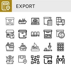 Canvas Print - export icon set