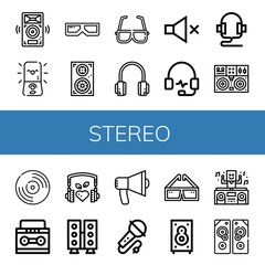 Poster - Set of stereo icons