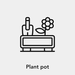 Wall Mural - plant pot icon vector sign symbol