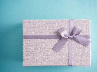 Canvas Print - Gifts box on light blue background.