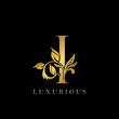 Golden Letter I Luxury Logo Icon, Vintage Gold E Letter Logo Design Template for luxury brand