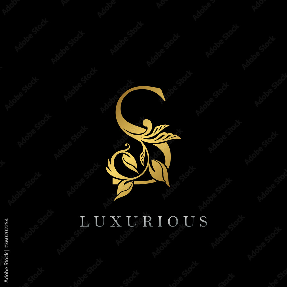 Golden Letter S Luxury Logo Icon, Vintage Gold E Letter Logo Design ...